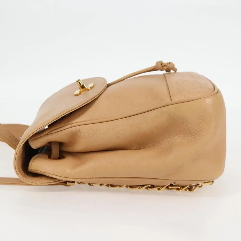 Chanel Calfskin Backpack Beige